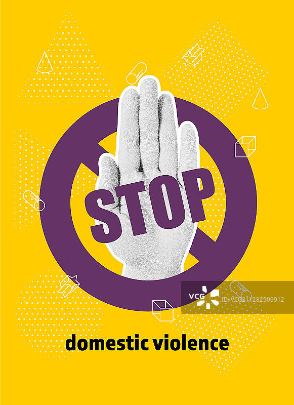家庭暴力波普艺术风格banner图片素材