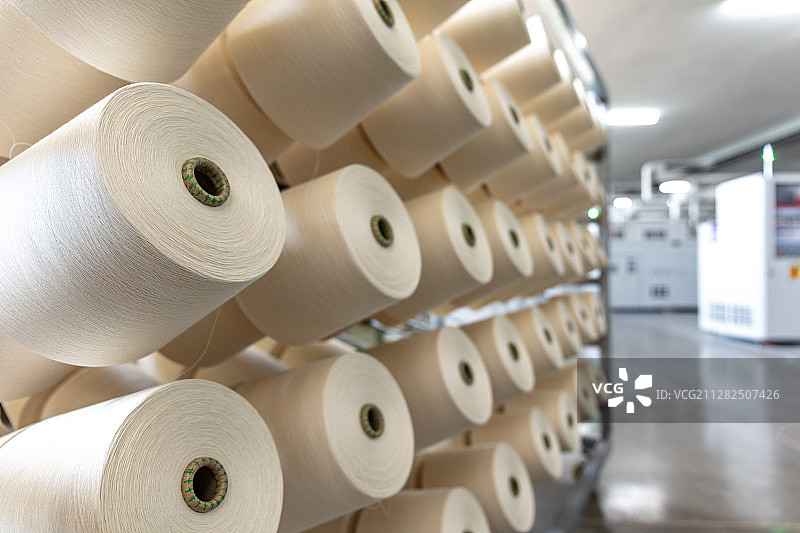 纺织厂机械加工产品线图片素材