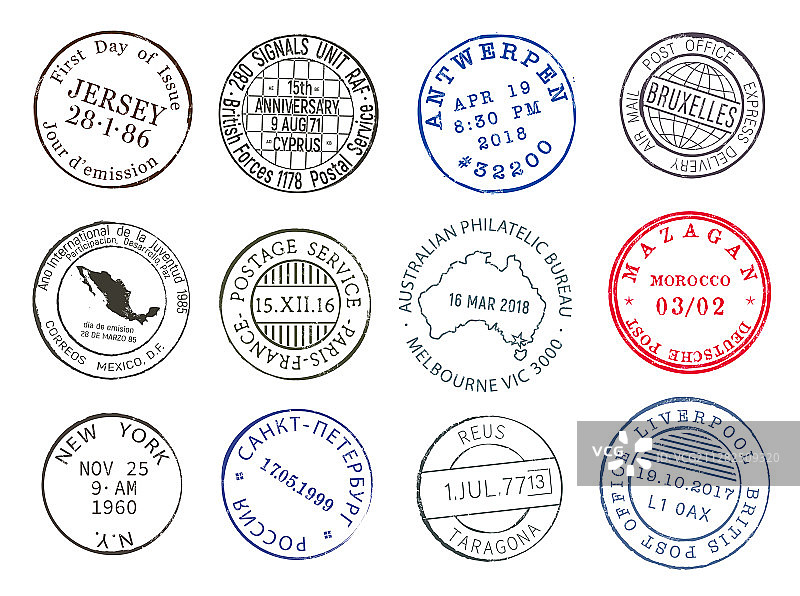 邮政服务邮件递送墨水邮票图片素材