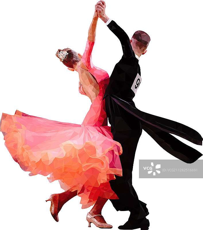 多边形运动情侣舞者图片素材