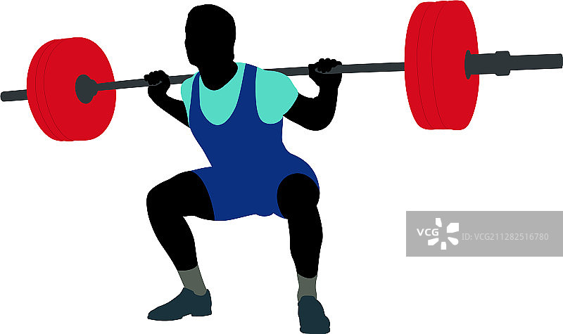 男运动员力量举重深蹲图片素材