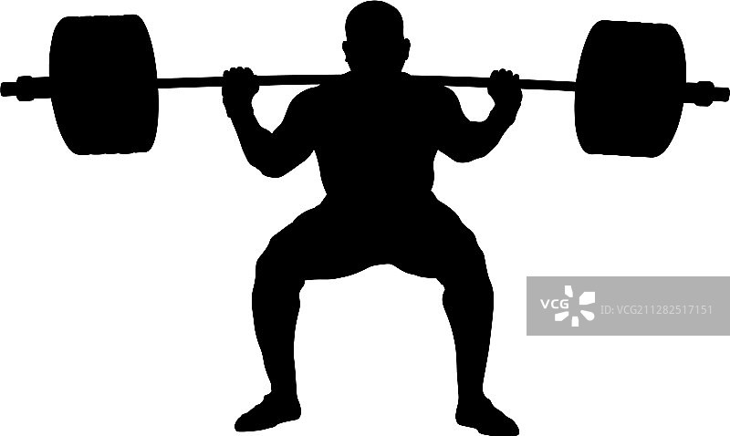 运动员力量举深蹲图片素材