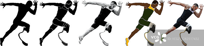 跑步者运动员截肢残疾人图片素材