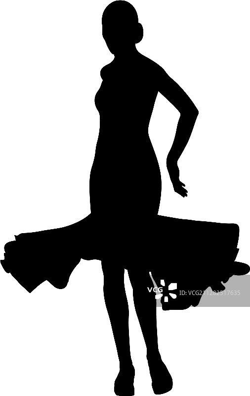 穿着舞会礼服的女舞蹈演员的背影图片素材