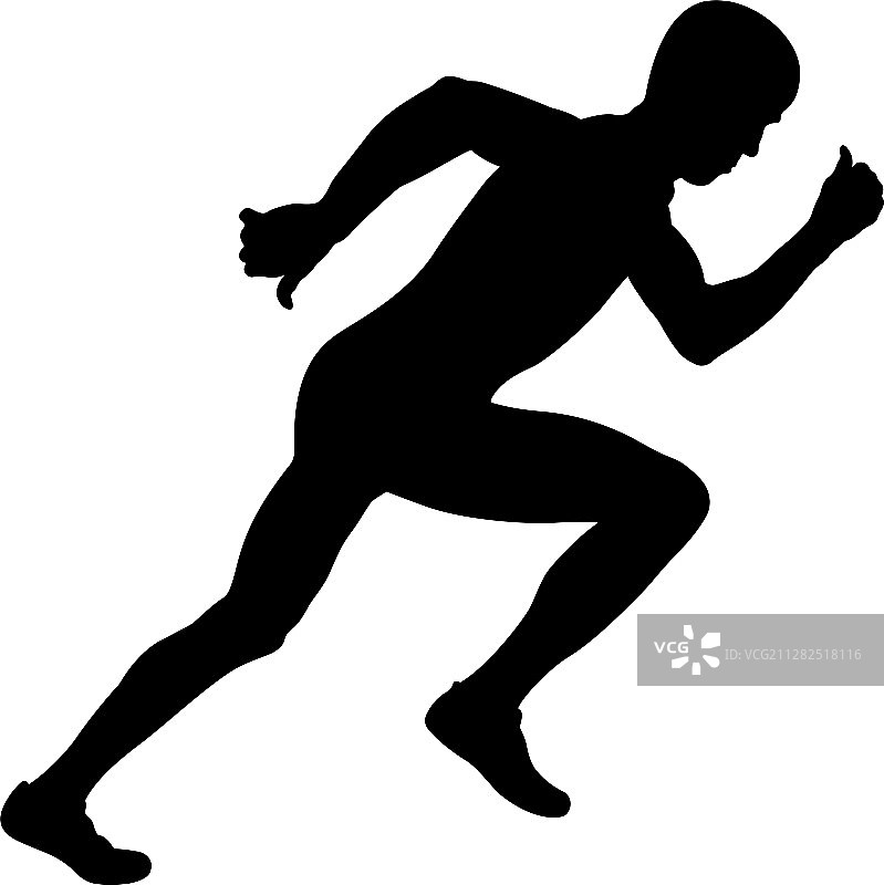 年轻的短跑运动员起跑瞬间图片素材