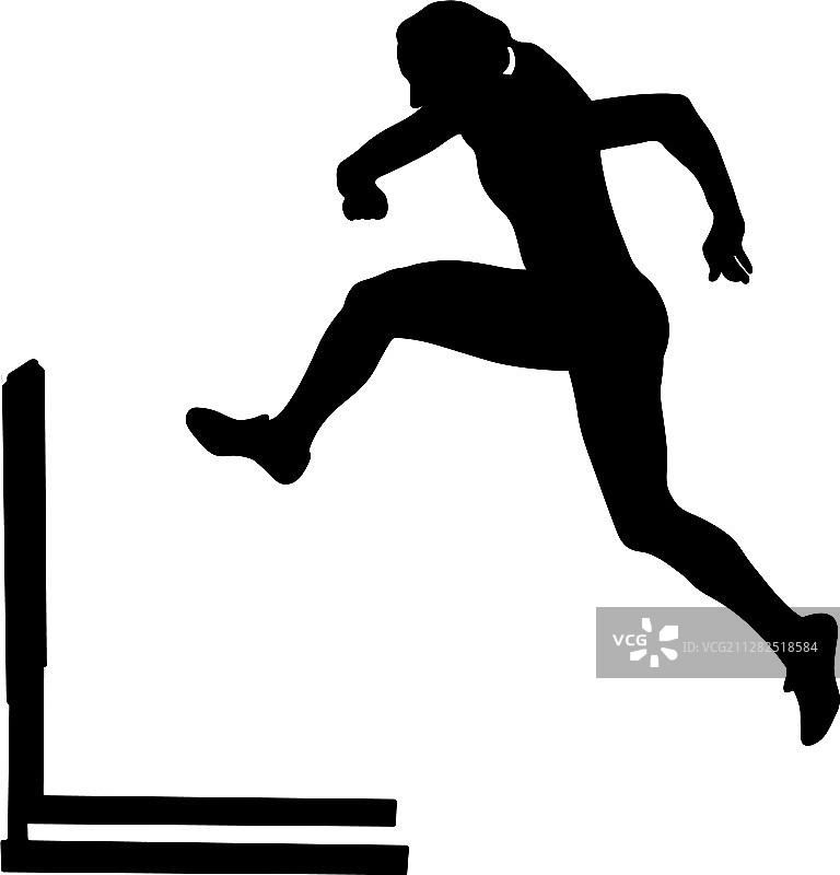 跨栏女跑者图片素材