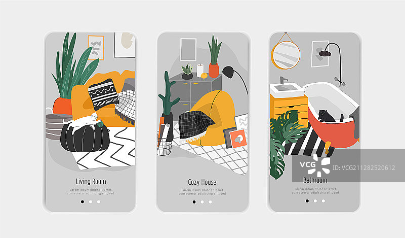 室内设计App页面模板图片素材