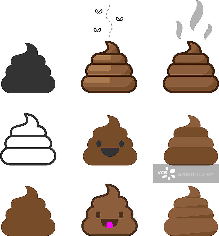 棕色粪便图标集图片图片素材
