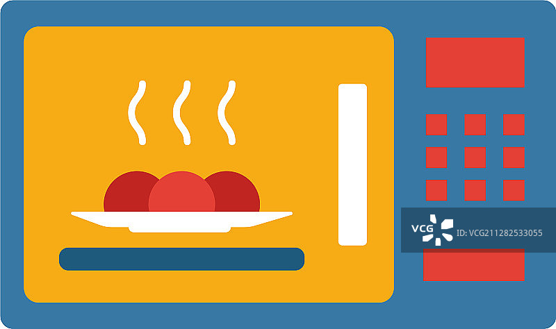 家用电器中的微波炉扁平图标图片素材