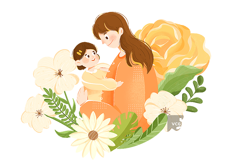 母亲节植物元素图片素材