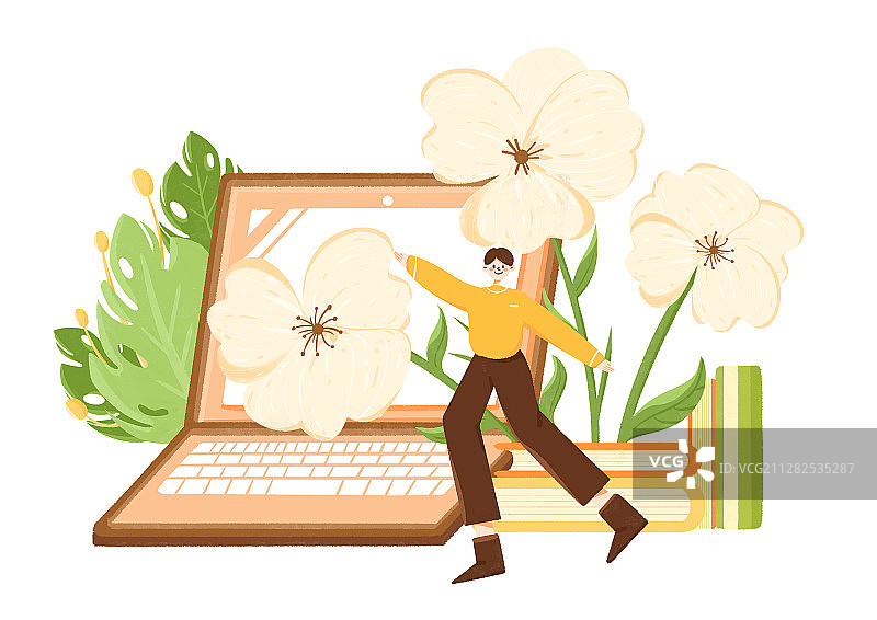 一个人学习场景图片素材