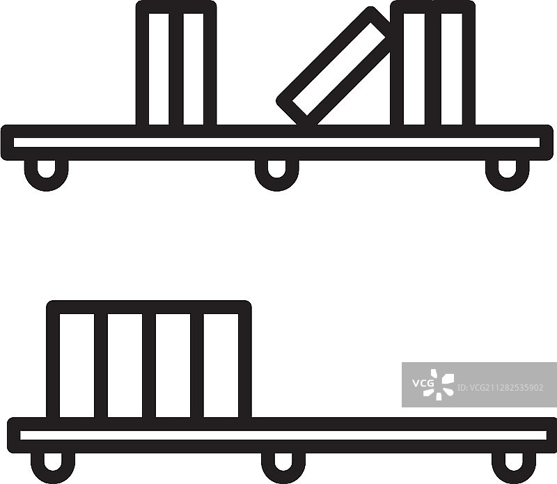 白色背景上的黑色书架图标图片素材