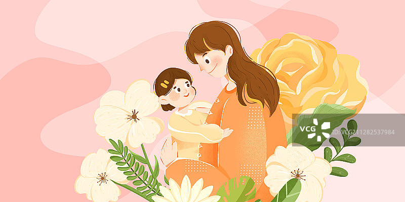 母亲节插画图片素材