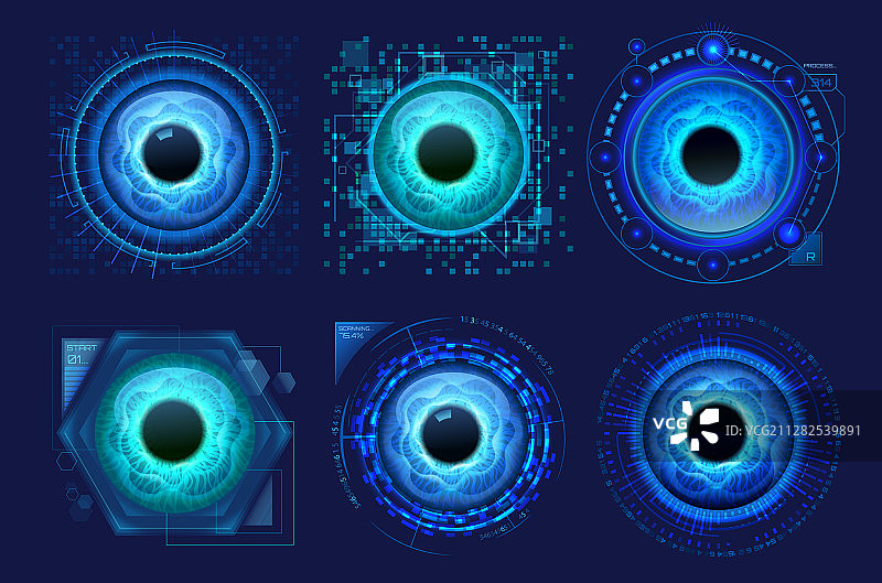 眼睛扫描识别图标合集图片素材