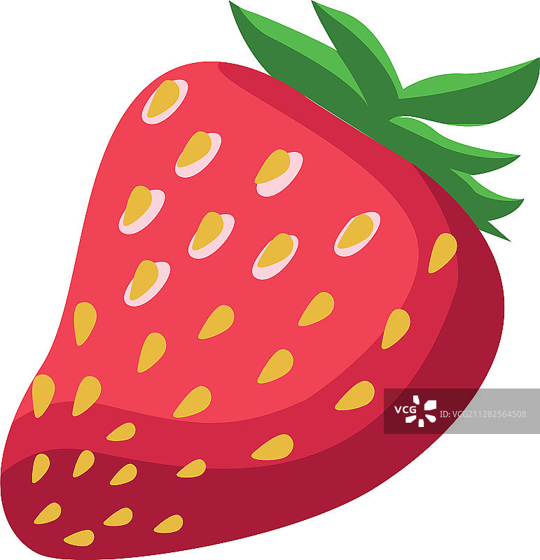 草莓图标扁平设计图片素材