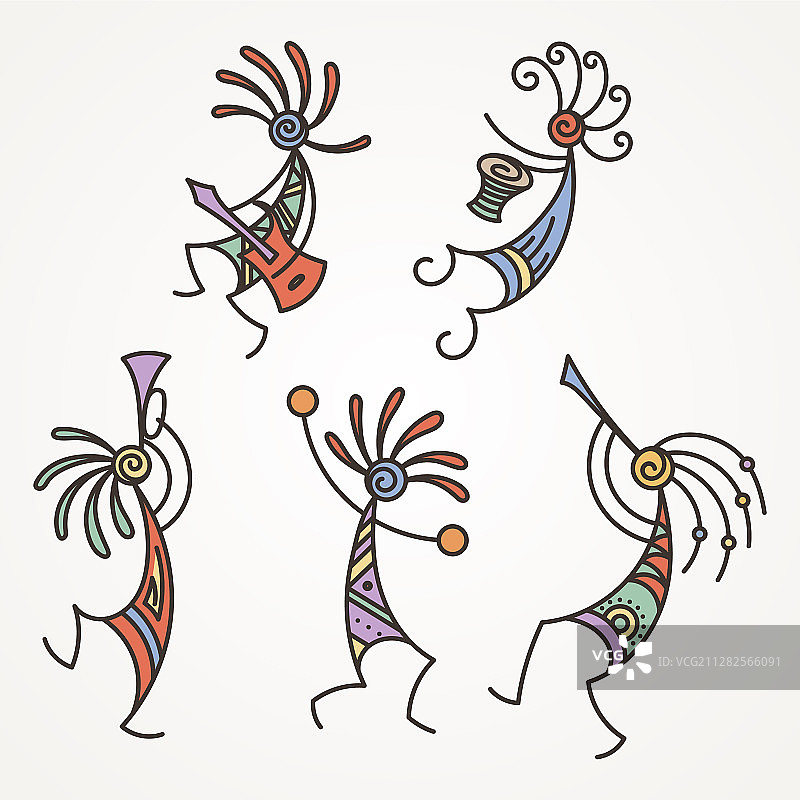 手绘科科佩利人物图案图片素材