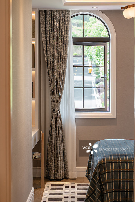 高档卧室窗户窗帘图片素材