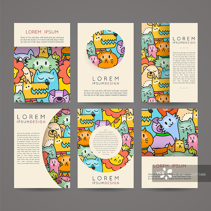 儿童手绘涂鸦彩色卡片图片素材