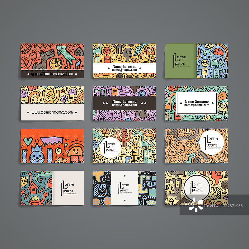 为儿童和游戏绘制的涂鸦彩色手绘图片素材