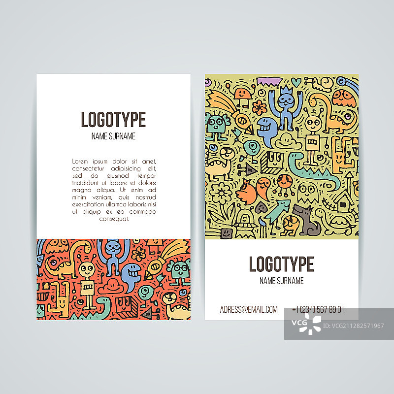 为儿童和游戏绘制的涂鸦彩色手绘图片素材