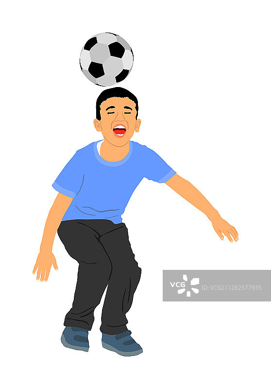 玩足球的快乐小男孩图片素材