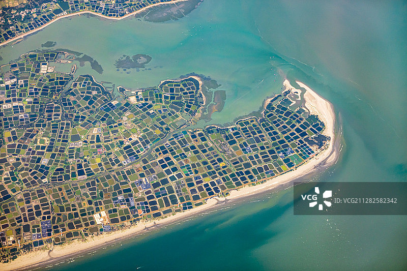 广东雷州半岛虾塘航拍图片素材