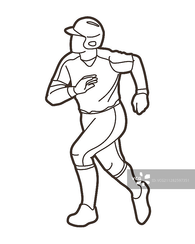 棒球运动员卡通运动图形图片素材