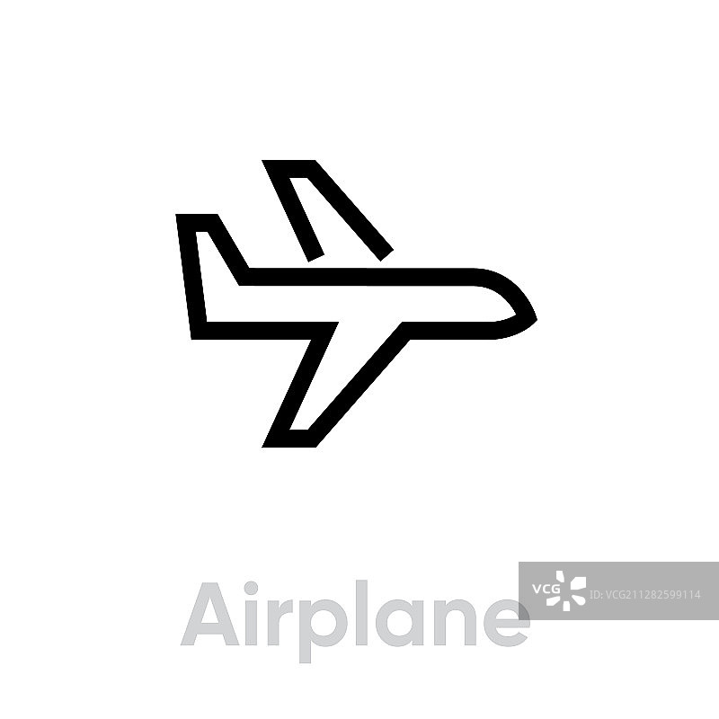 飞机图标可编辑线条图片素材