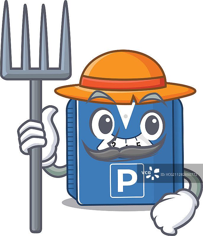 快乐的农民停车盘卡通图片图片素材