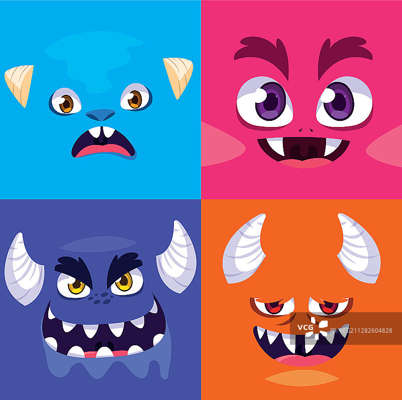 彩色外星怪物合集图片素材