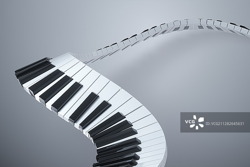 钢琴琴键 3D渲染图片素材