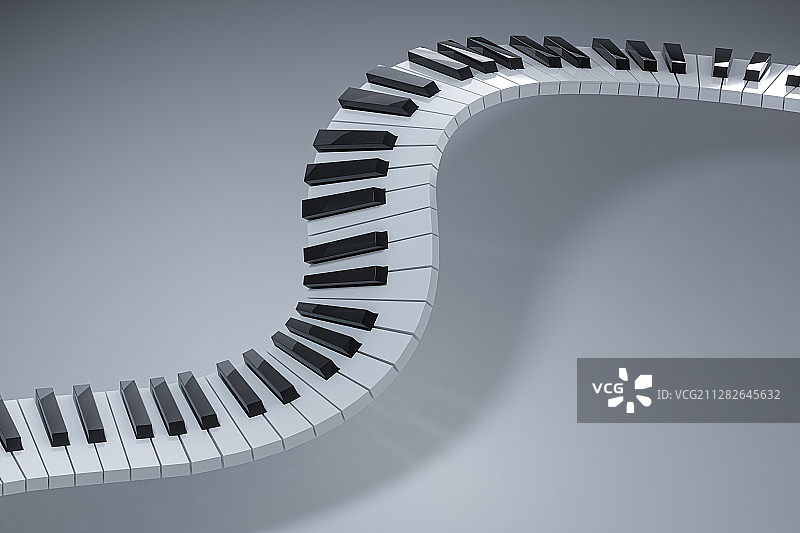 钢琴琴键 3D渲染图片素材