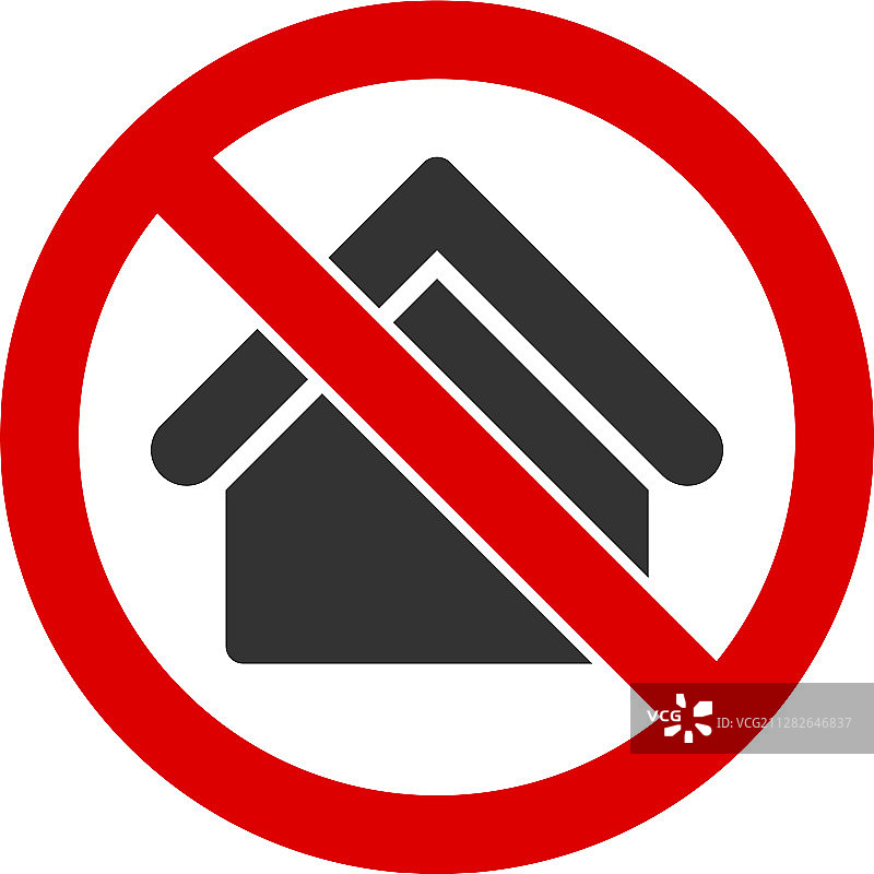 禁止居住图标（扁平风格）图片素材