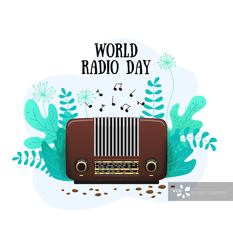 国际电台日扁平风banner图片素材