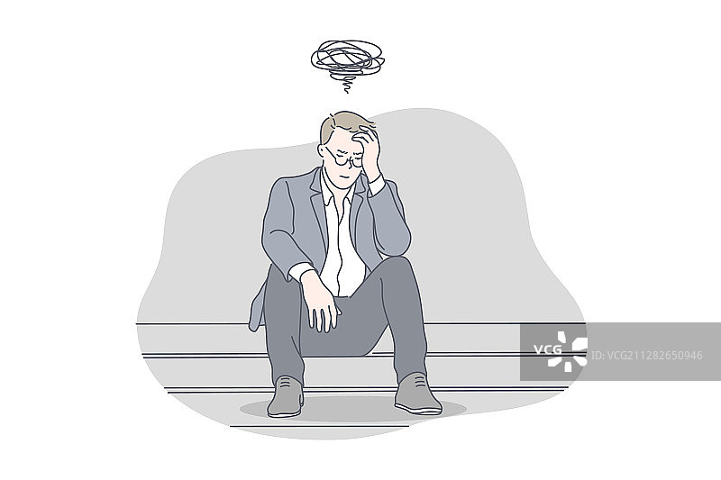 商业抑郁压力工作问题图片素材