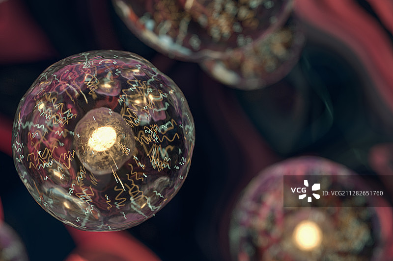 球形透明生物 3D渲染图片素材