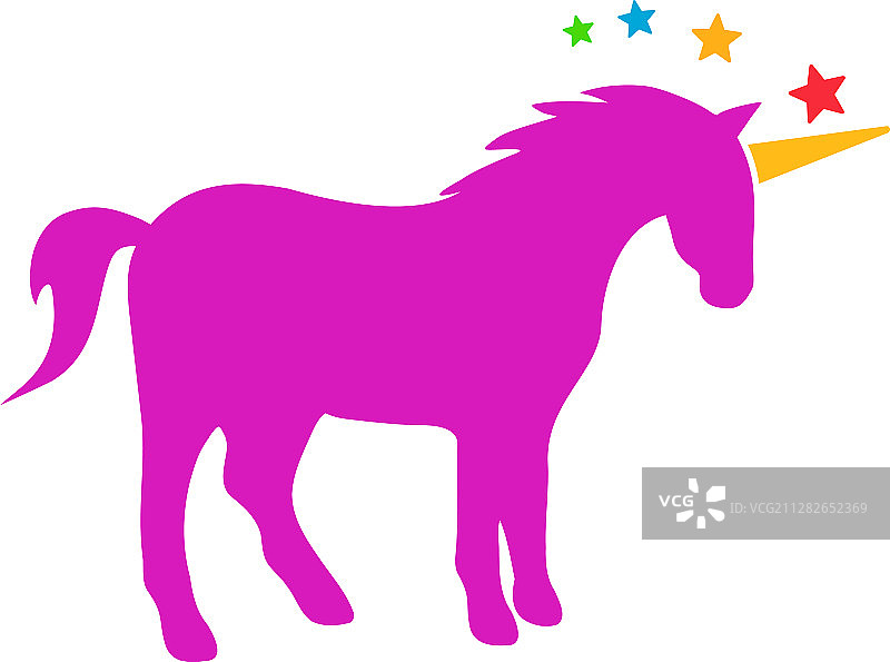 扁平风独角兽图标图片素材