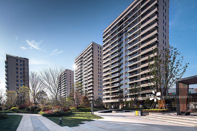 房地产楼盘居住生活小区建筑景观图片素材