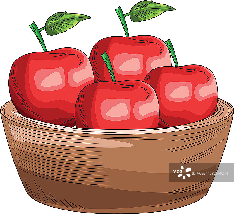 彩色苹果碗图标设计图片素材
