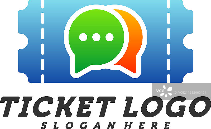 聊天票务Logo设计概念图片素材