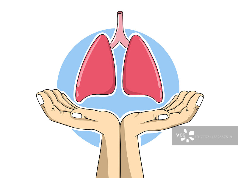 插画：保护肺部图片素材