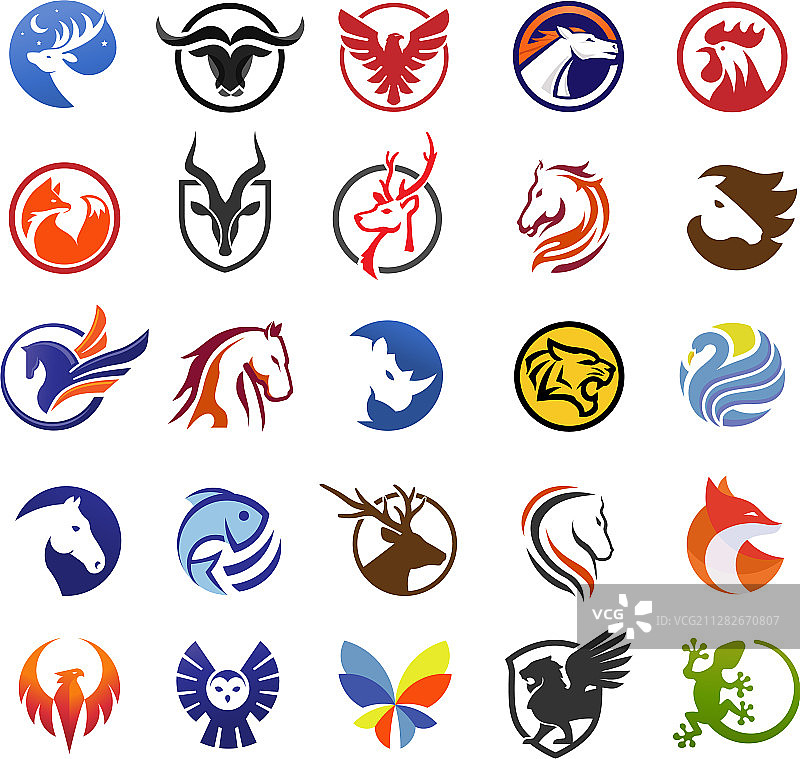 动物彩色Logo图片素材