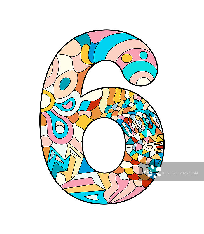 禅绕画风格的六号色图片素材