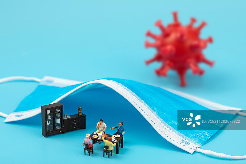 微型小人聚餐图片素材