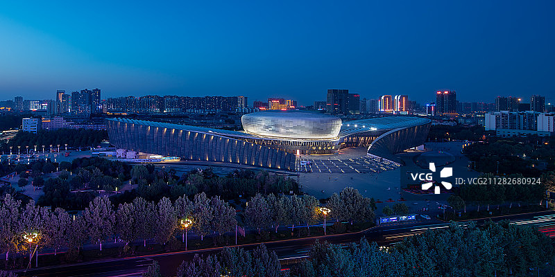 邯郸大剧院夜景图片素材