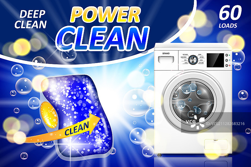 洗衣机清洁剂广告图片素材