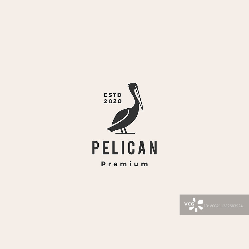 鹈鹕海湾鸟类海岸沙滩Logo标志时尚图片素材