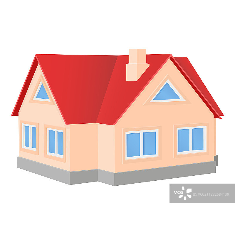 带红色屋顶的私人小屋图片素材
