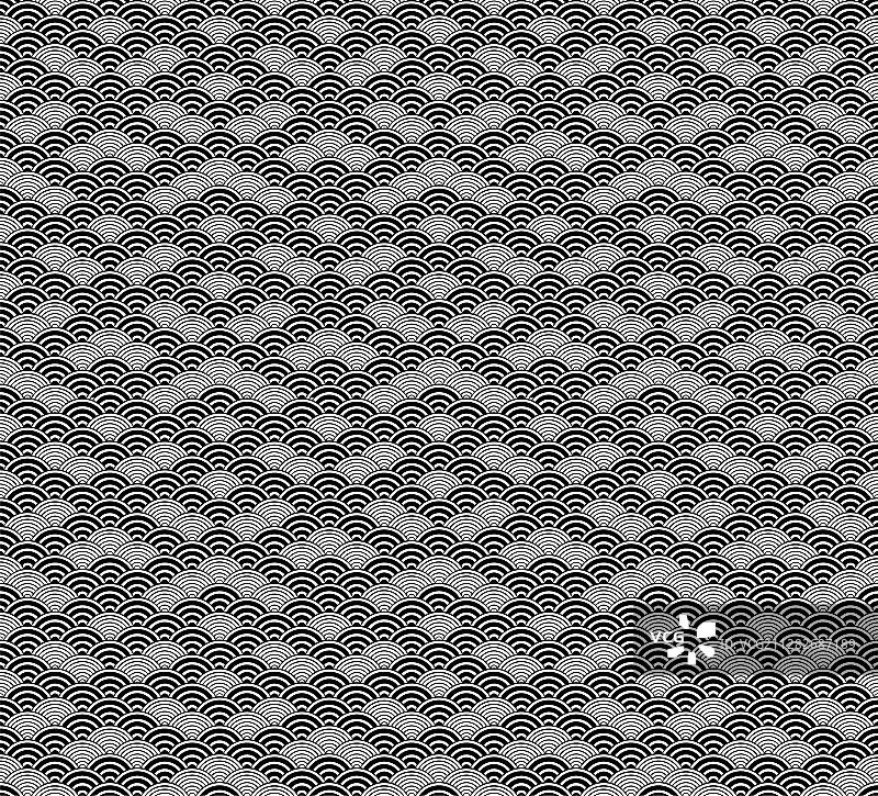 豪华日式青海波单色图案图片素材