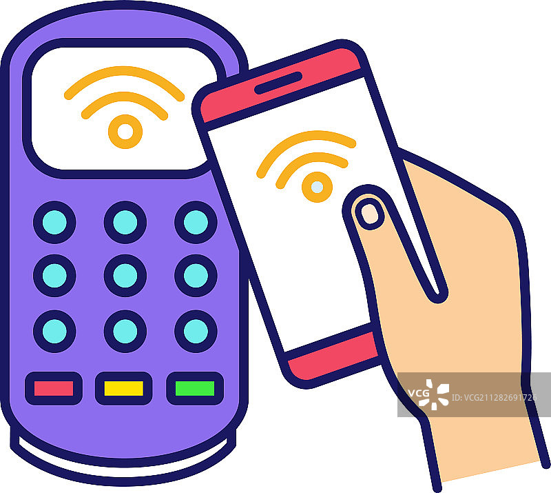 NFC智能手机支付彩色图标图片素材